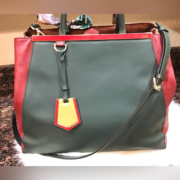 Fendi 2 Jours Multi-Color Leather Bag - Picture 2 of 16